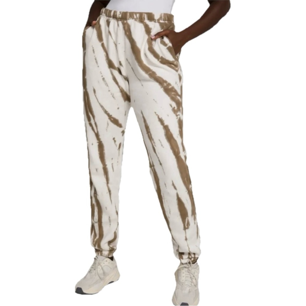 Good American Boyfriend Sweatpants Women’s Off White & Tan Size 0